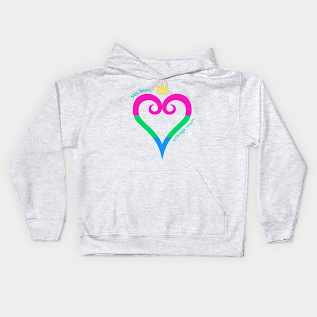 Poly Pride Heart Kids Hoodie by The Curio Art Shop